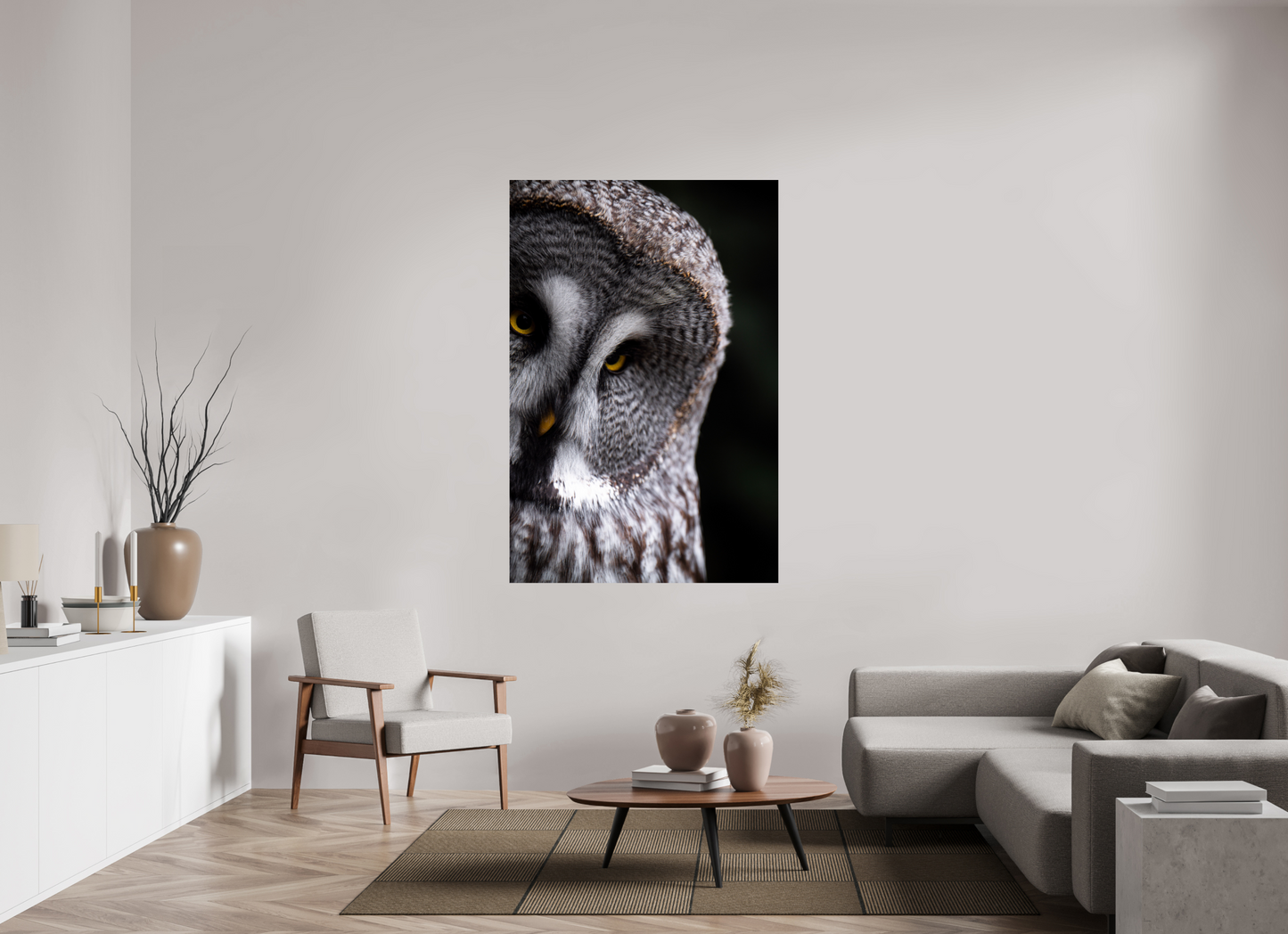 Eye contact - Great Grey Owl Print