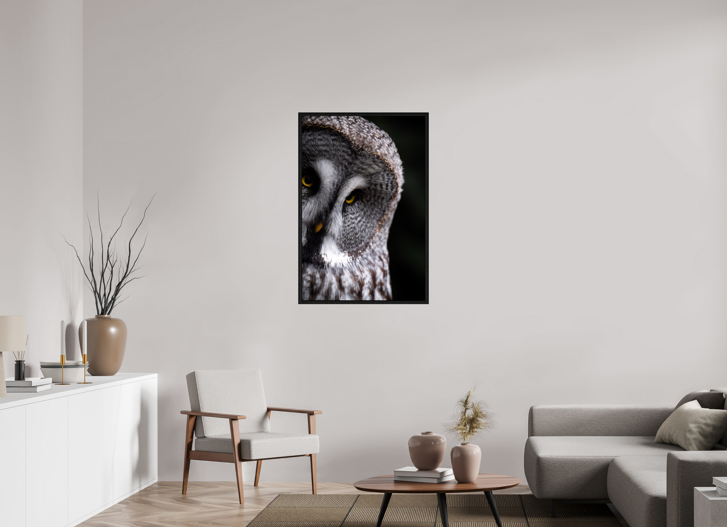 Eye contact - Great Grey Owl Print