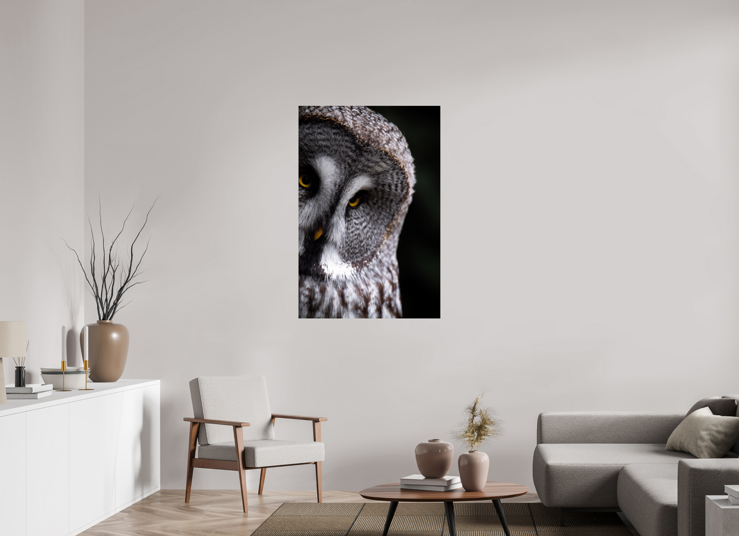 Eye contact - Great Grey Owl Print