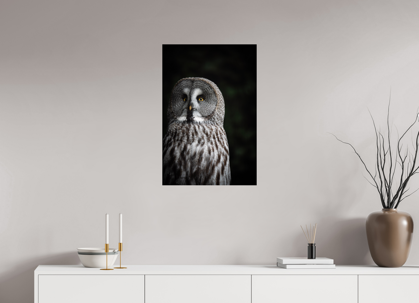 Don't give up on your dreams - Great Grey Owl Print