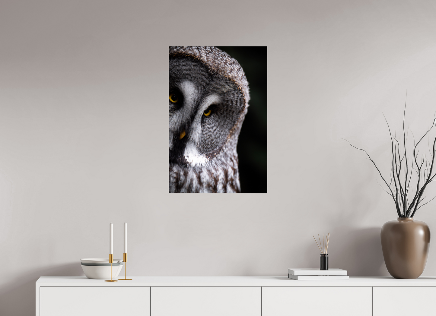 Eye contact - Great Grey Owl Print