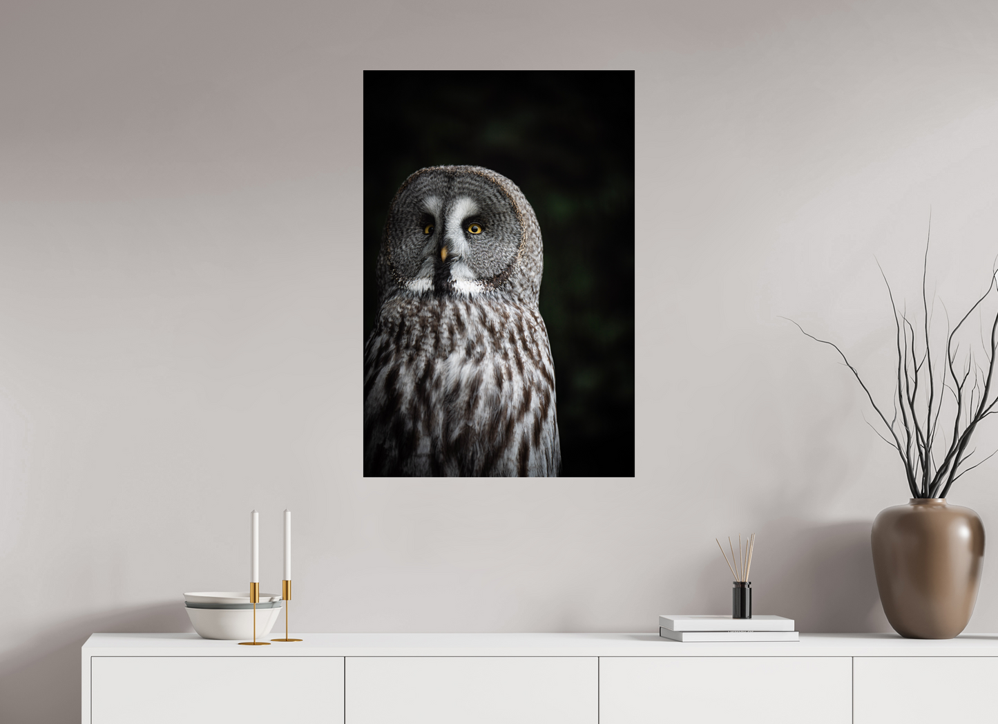 Don't give up on your dreams - Great Grey Owl Print