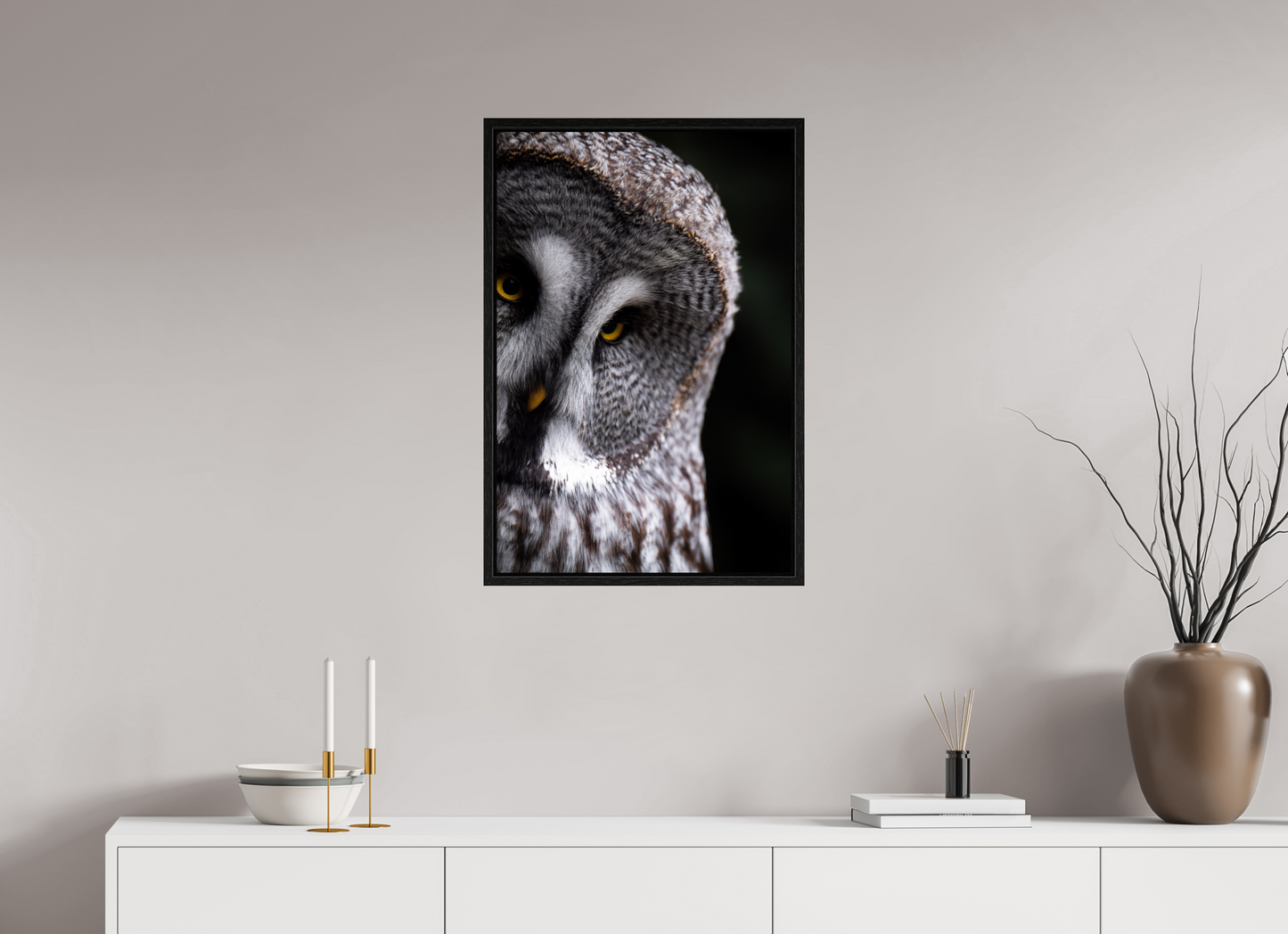 Eye contact - Great Grey Owl Print