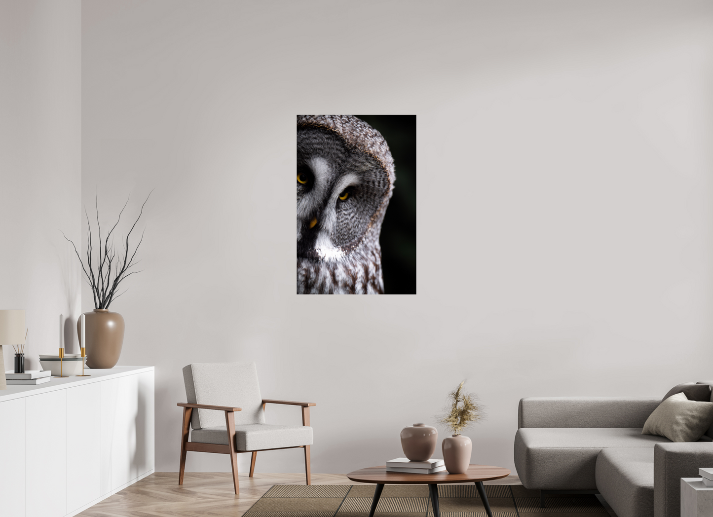 Eye contact - Great Grey Owl Print