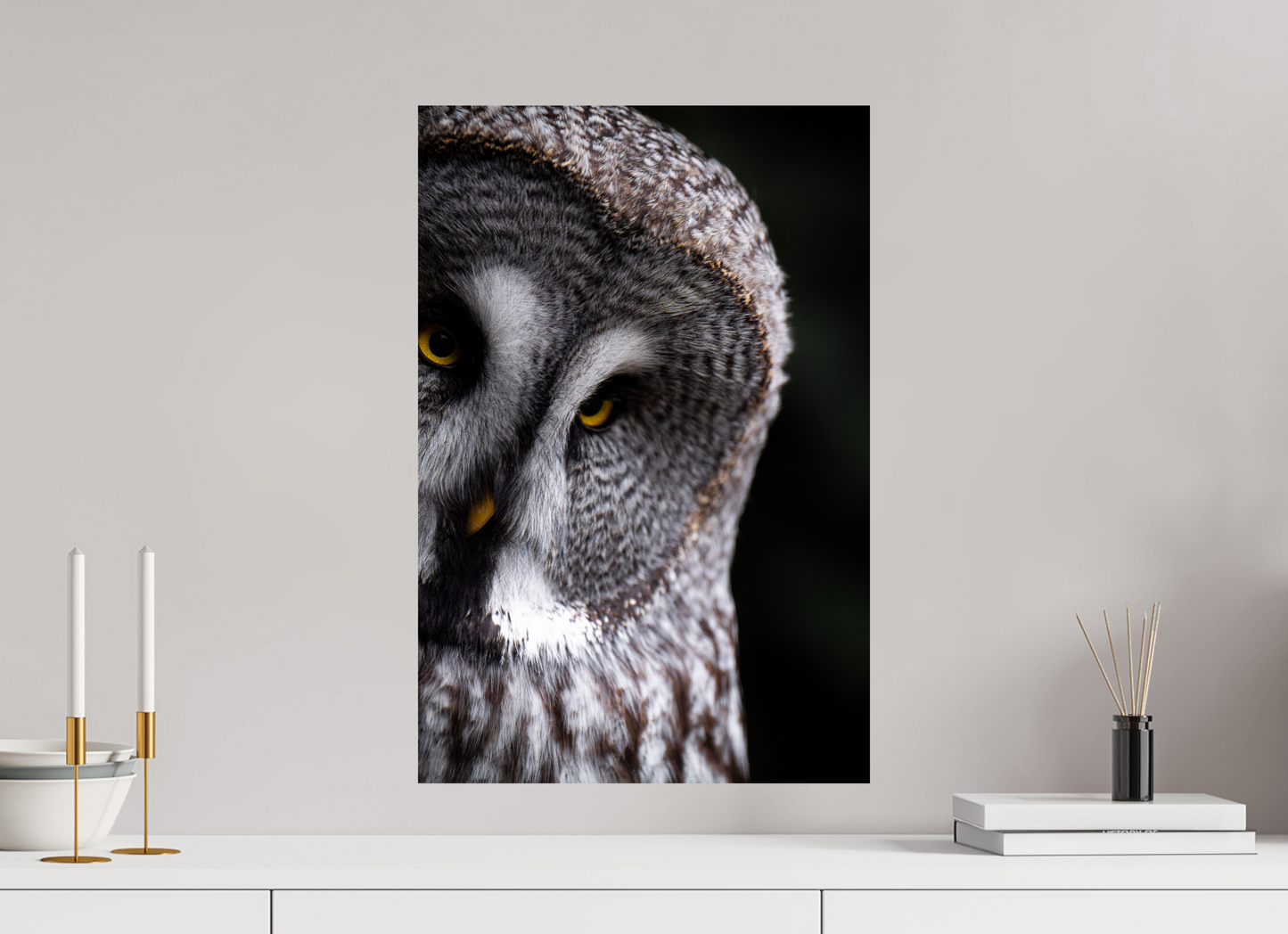 Eye contact - Great Grey Owl Print