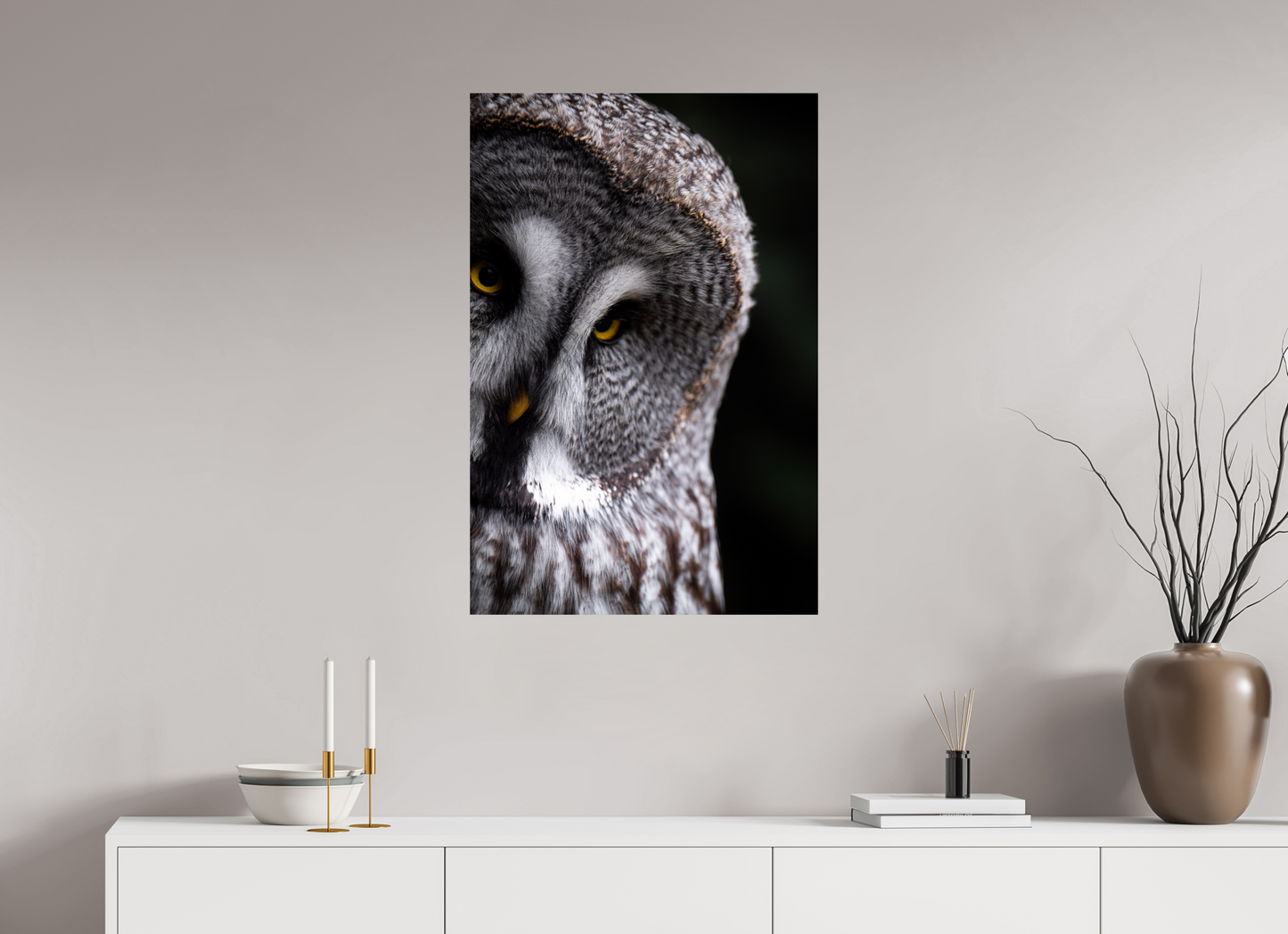Eye contact - Great Grey Owl Print