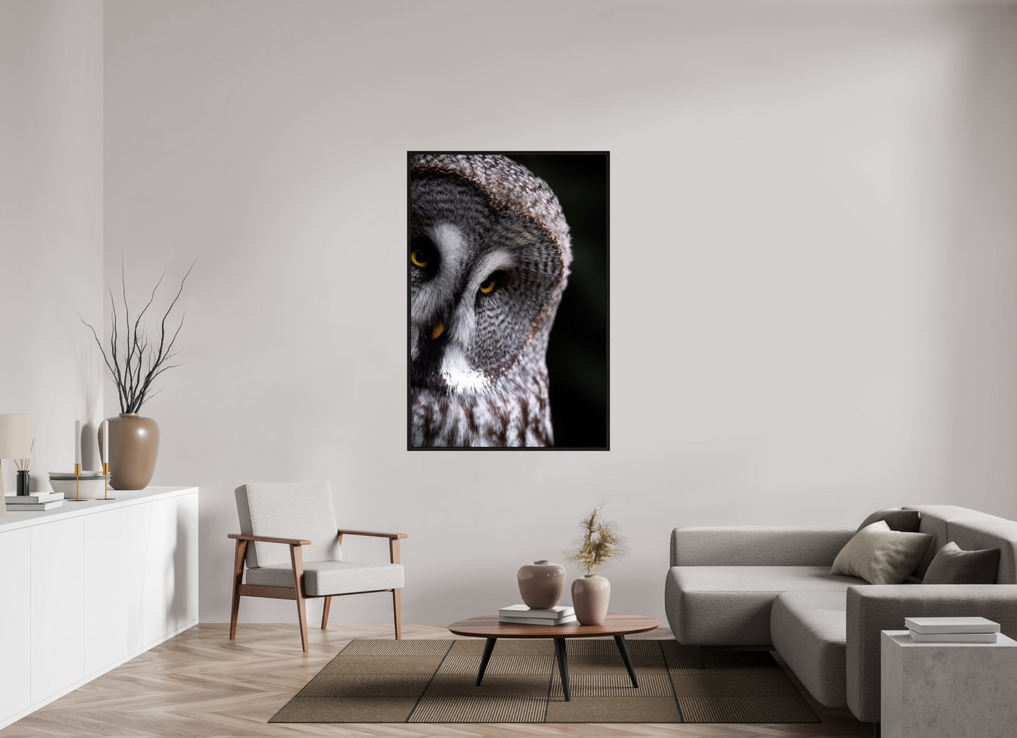 Eye contact - Great Grey Owl Print