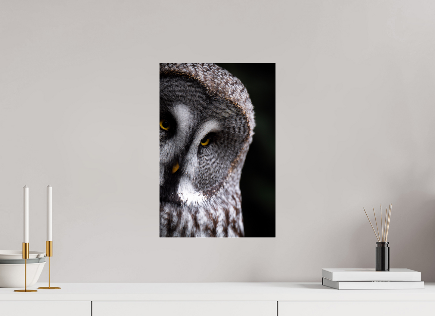 Eye contact - Great Grey Owl Print