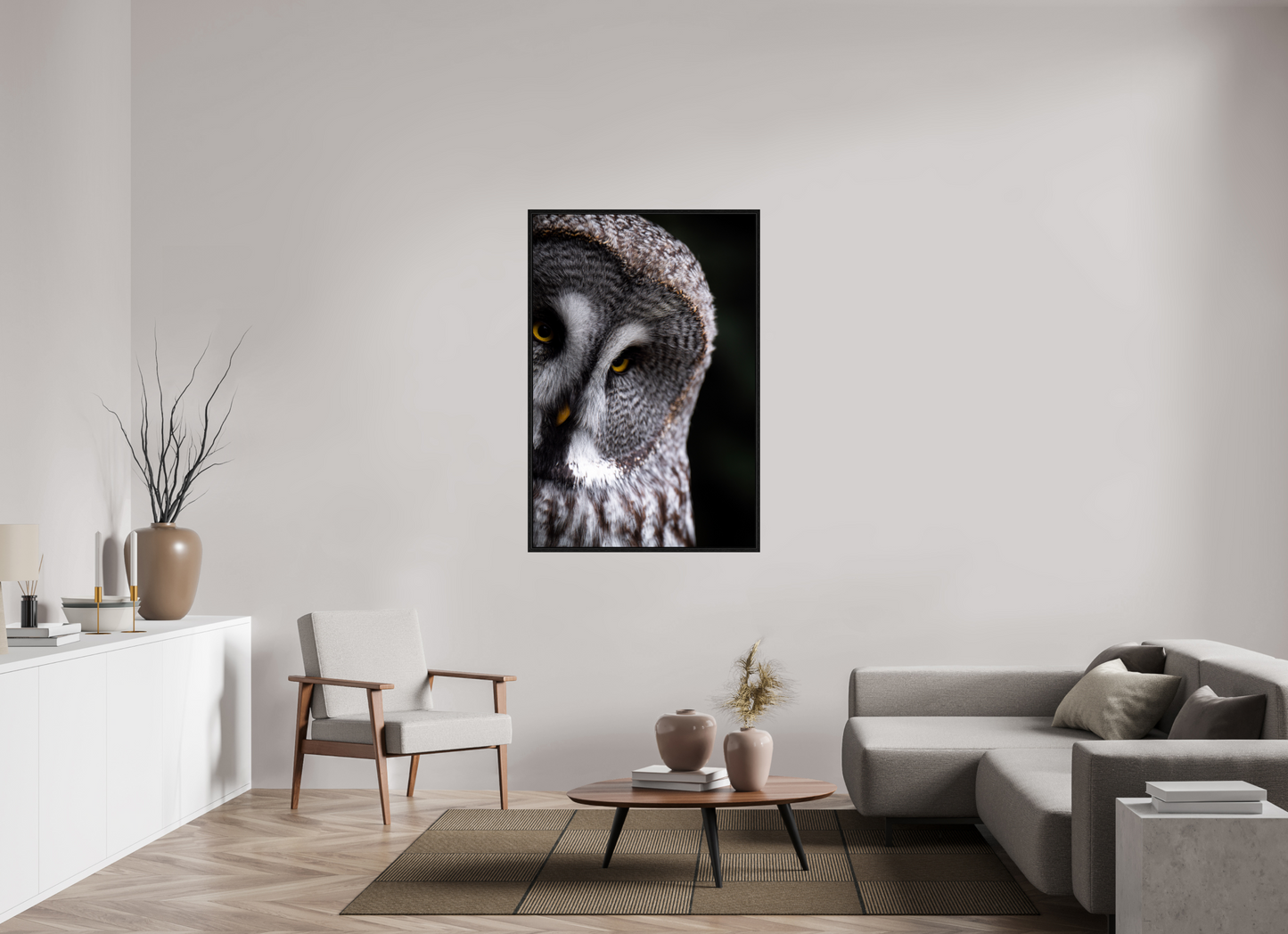 Eye contact - Great Grey Owl Print