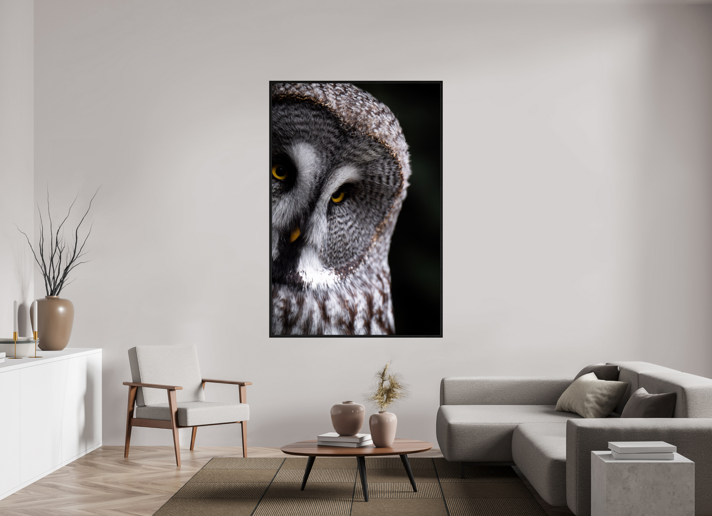 Eye contact - Great Grey Owl Print