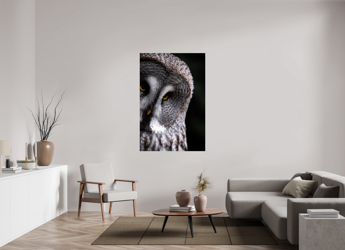 Eye contact - Great Grey Owl Print