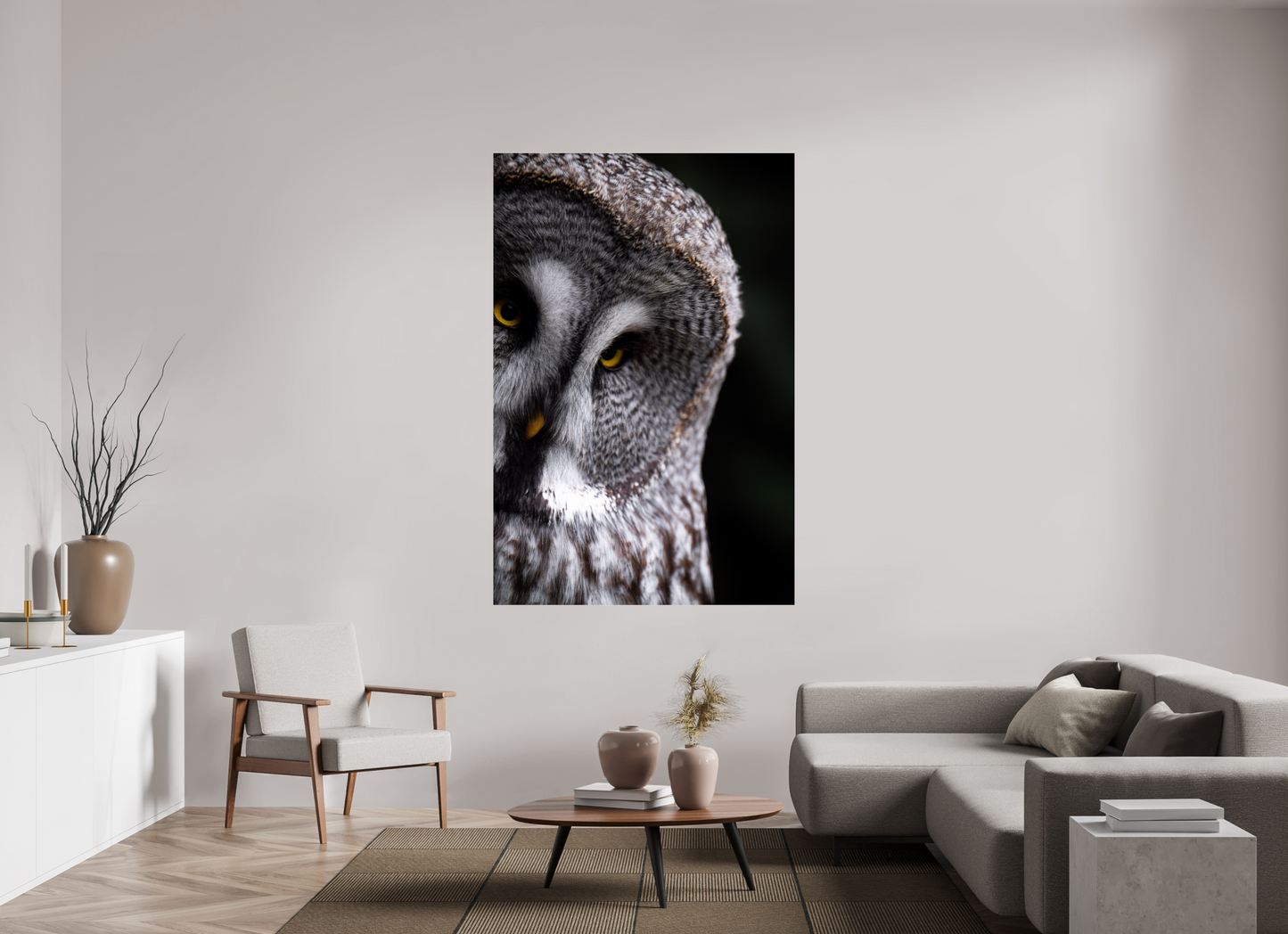 Eye contact - Great Grey Owl Print