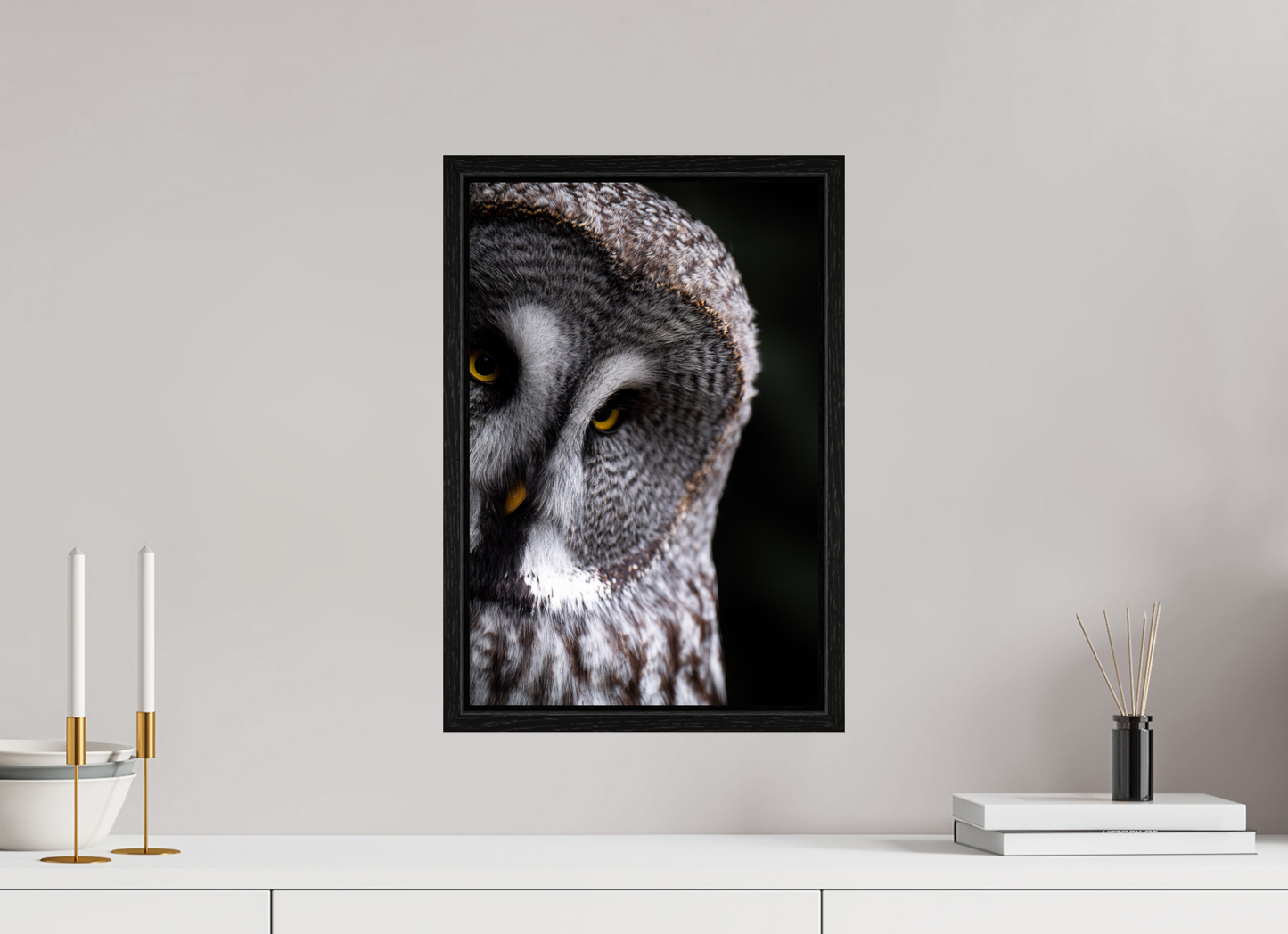 Eye contact - Great Grey Owl Print